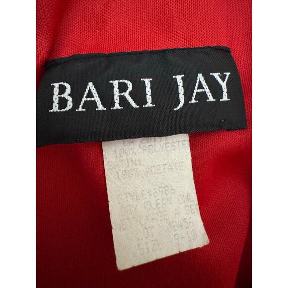 Y2K Bari Jay Black Red Ruffle Gown Formal Maxi Dress 9/10 - Picture 5 of 9